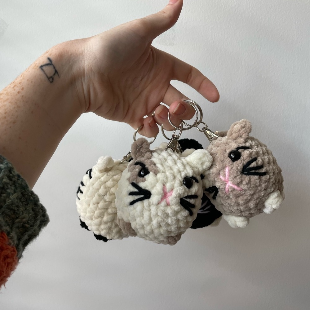 Crochet Kitty Keychain